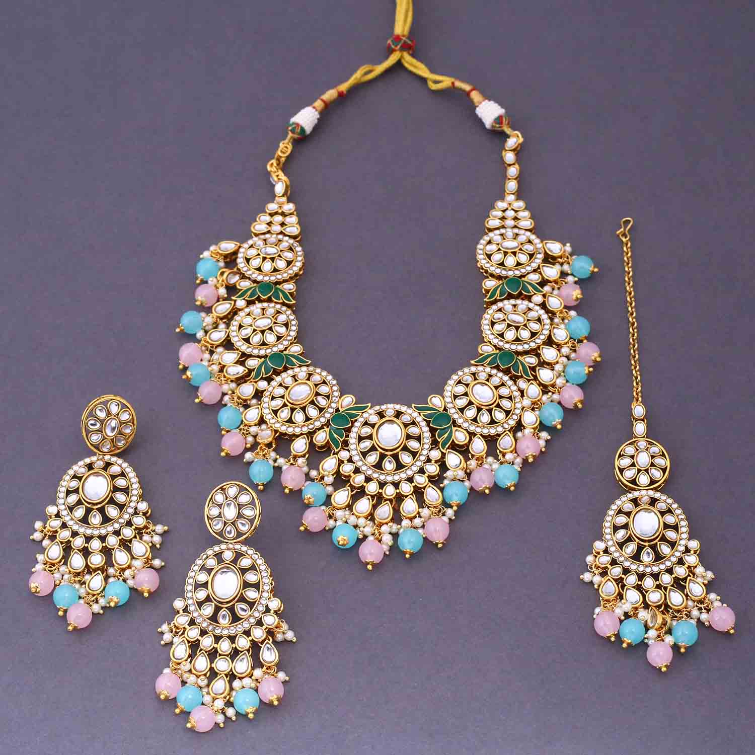 Prismatic Shazia Kundan Jewellery Set - Image 3