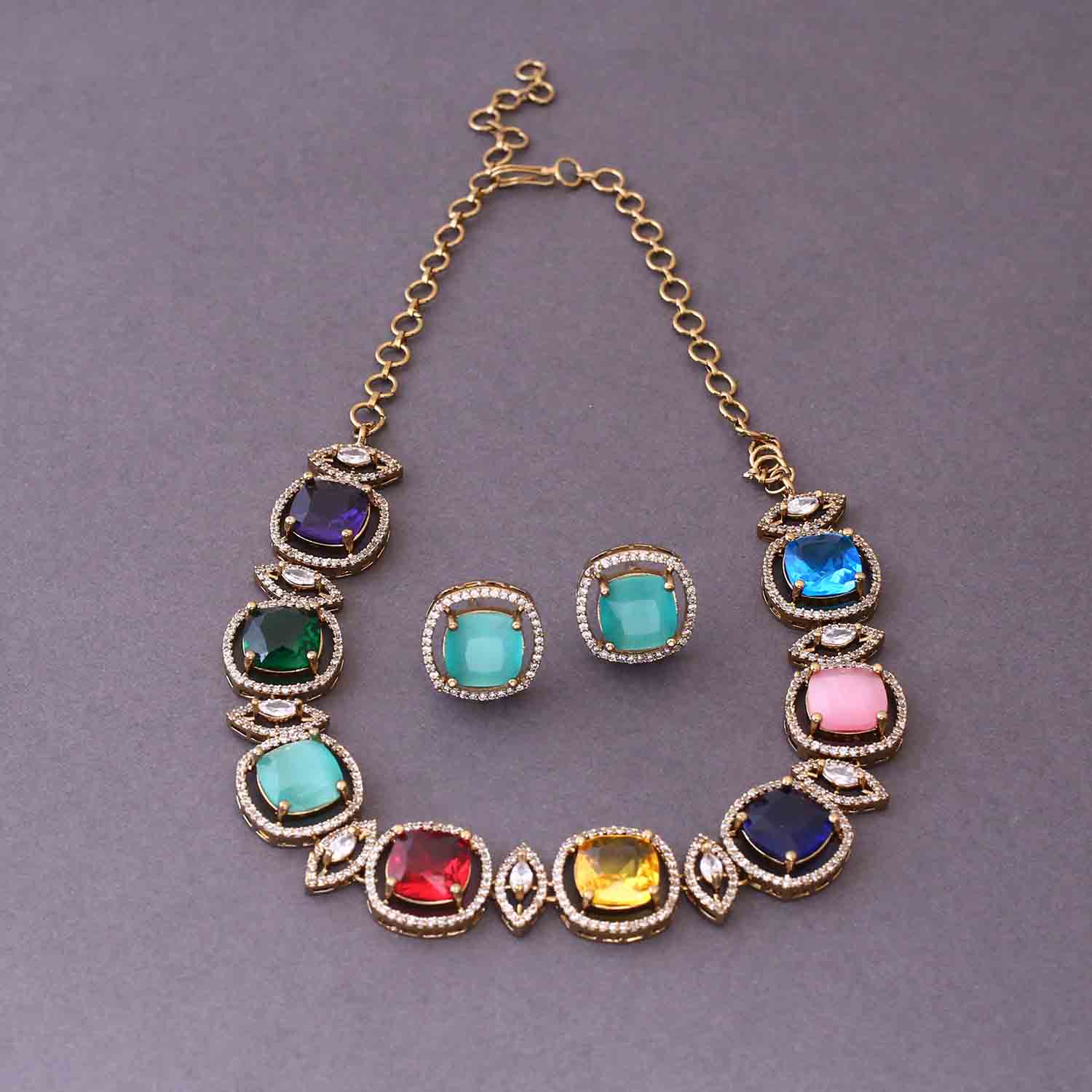 Prismatic Zinnia Victorian Jewellery Set - New Arrival - Image 3