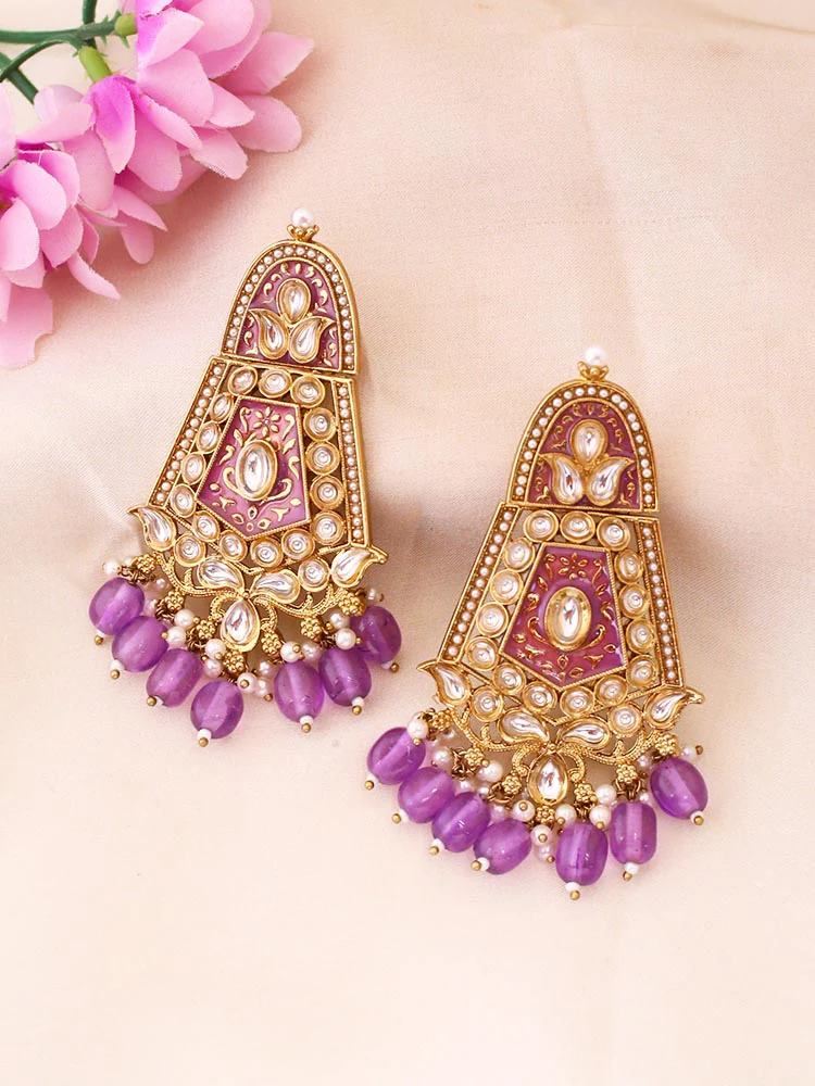 Purple Aasavari Danglers