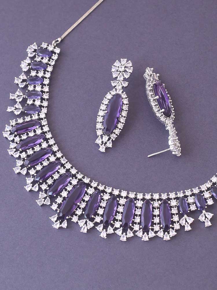 Purple Adie Zirconia Jewellery Set - Image 4
