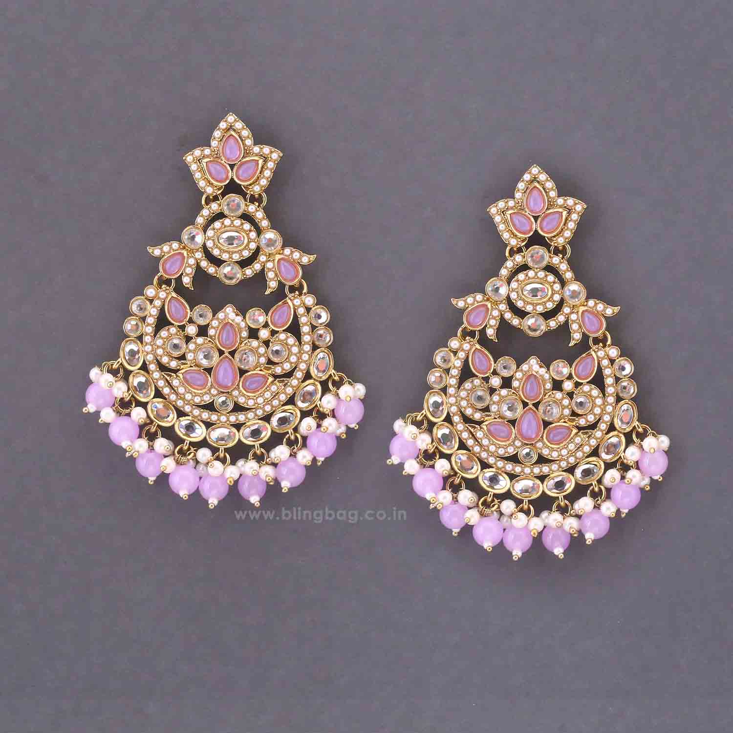 Purple Agrata Danglers - Image 2