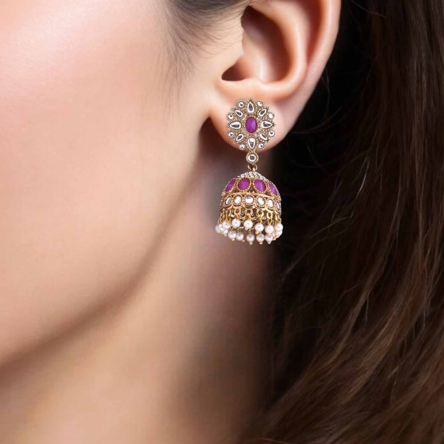 Purple Ahati Jhumkis - Image 2