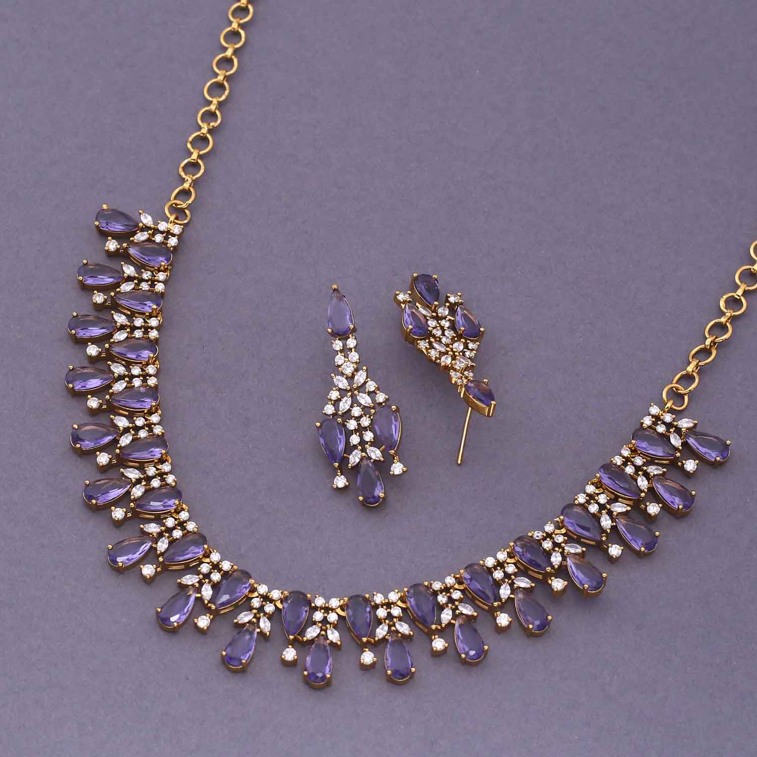 Purple Anela Victorian Jewellery Set - New Arrival - Image 5