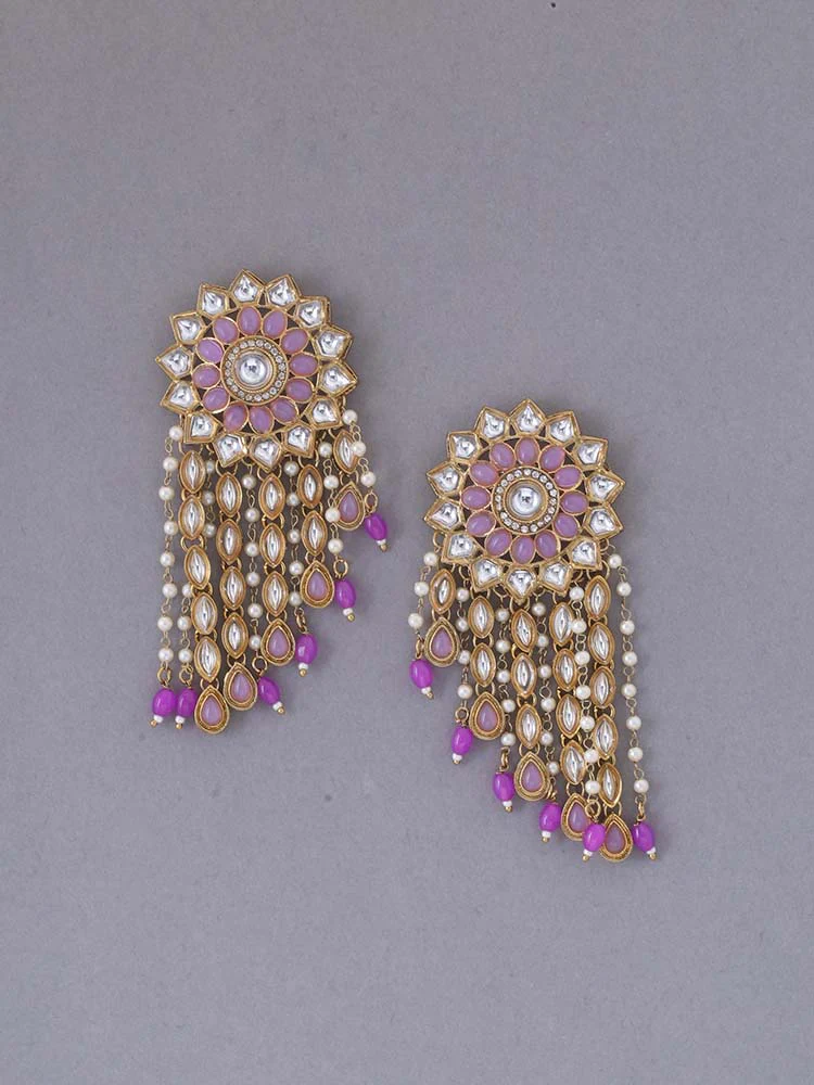 Purple Avisha Ethnic Danglers - Image 2