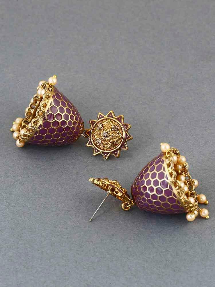Purple Bell Jhumkis - Image 3