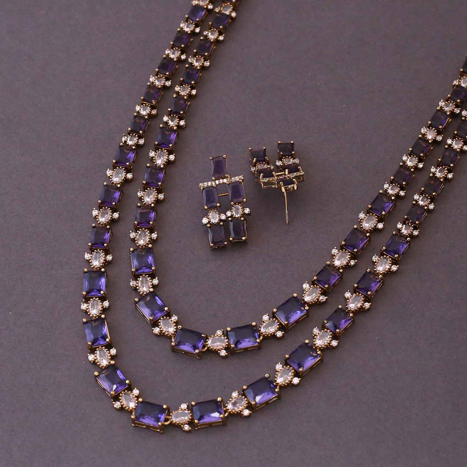 Purple Claitte Victorian Jewellery Set- New Arrival - Image 4