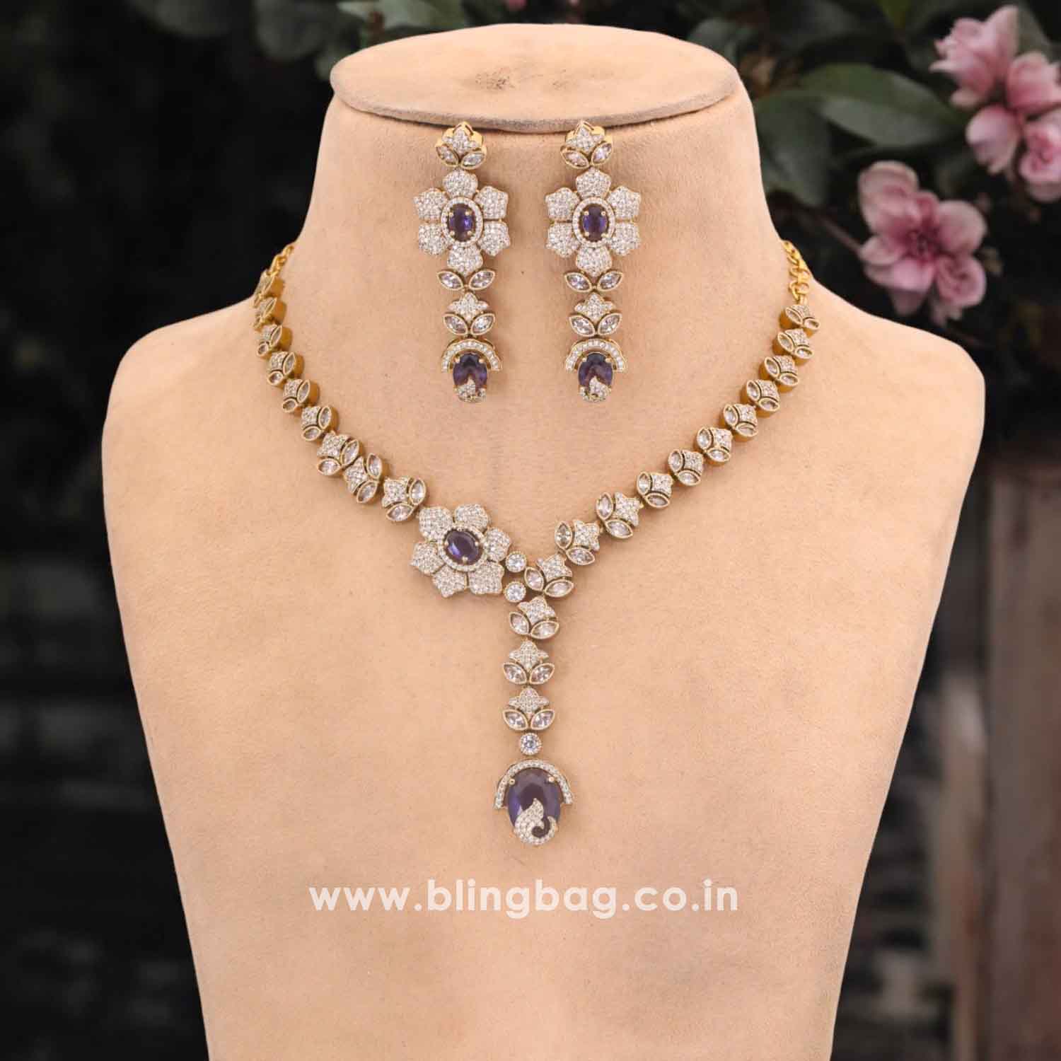 Purple Cveta Victorian Jewellery Set - New Arrival - Image 3