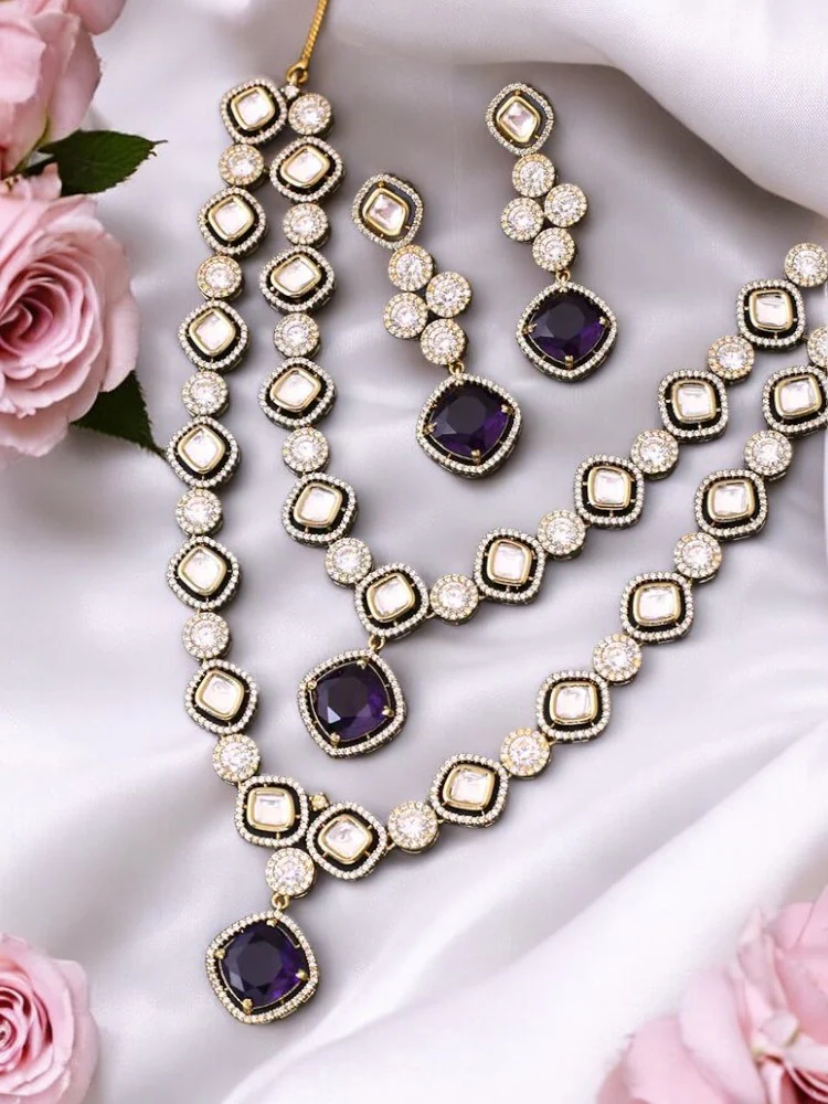 Purple Daiko Victorian Jewellery Set - New Arrival - Image 2