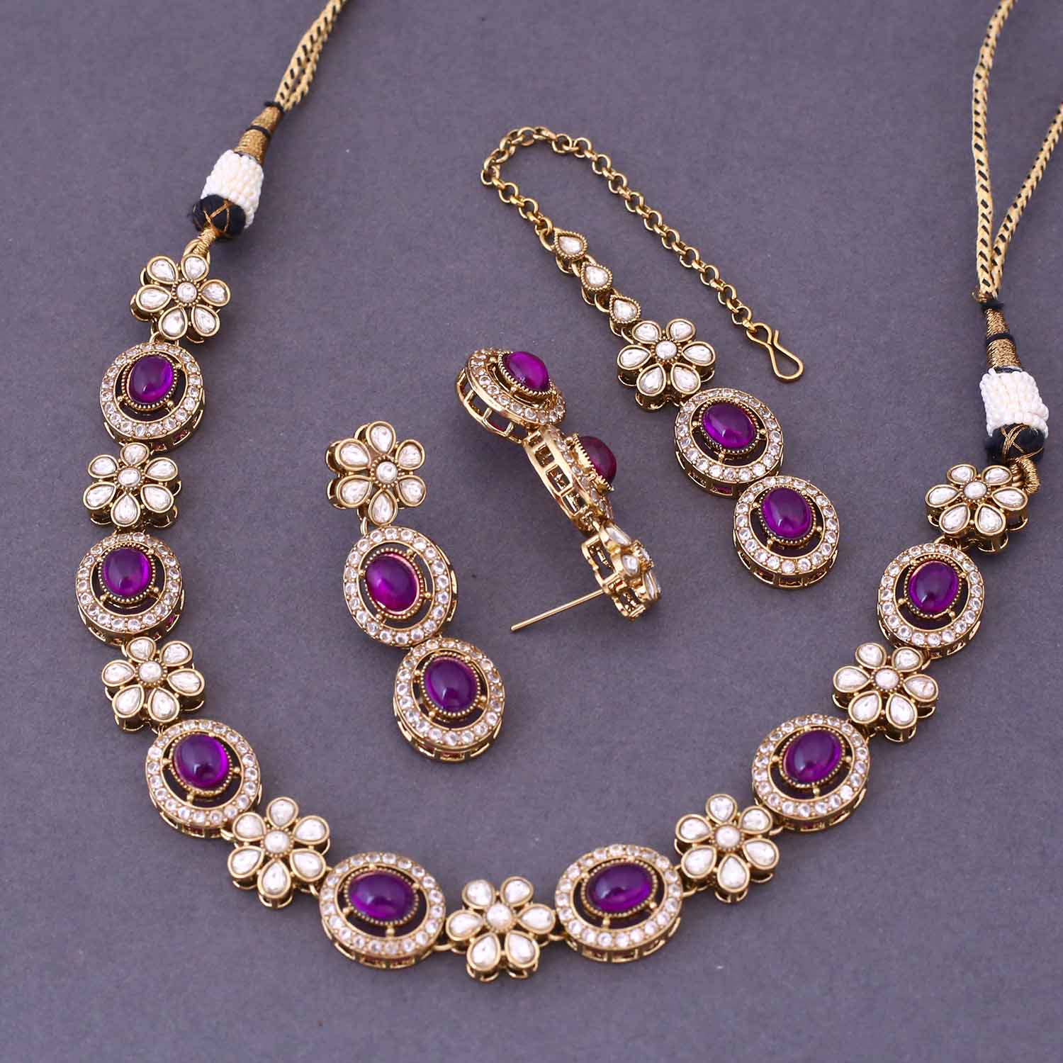 Purple Darina Victorian Jewellery Set- New Arrival - Image 4