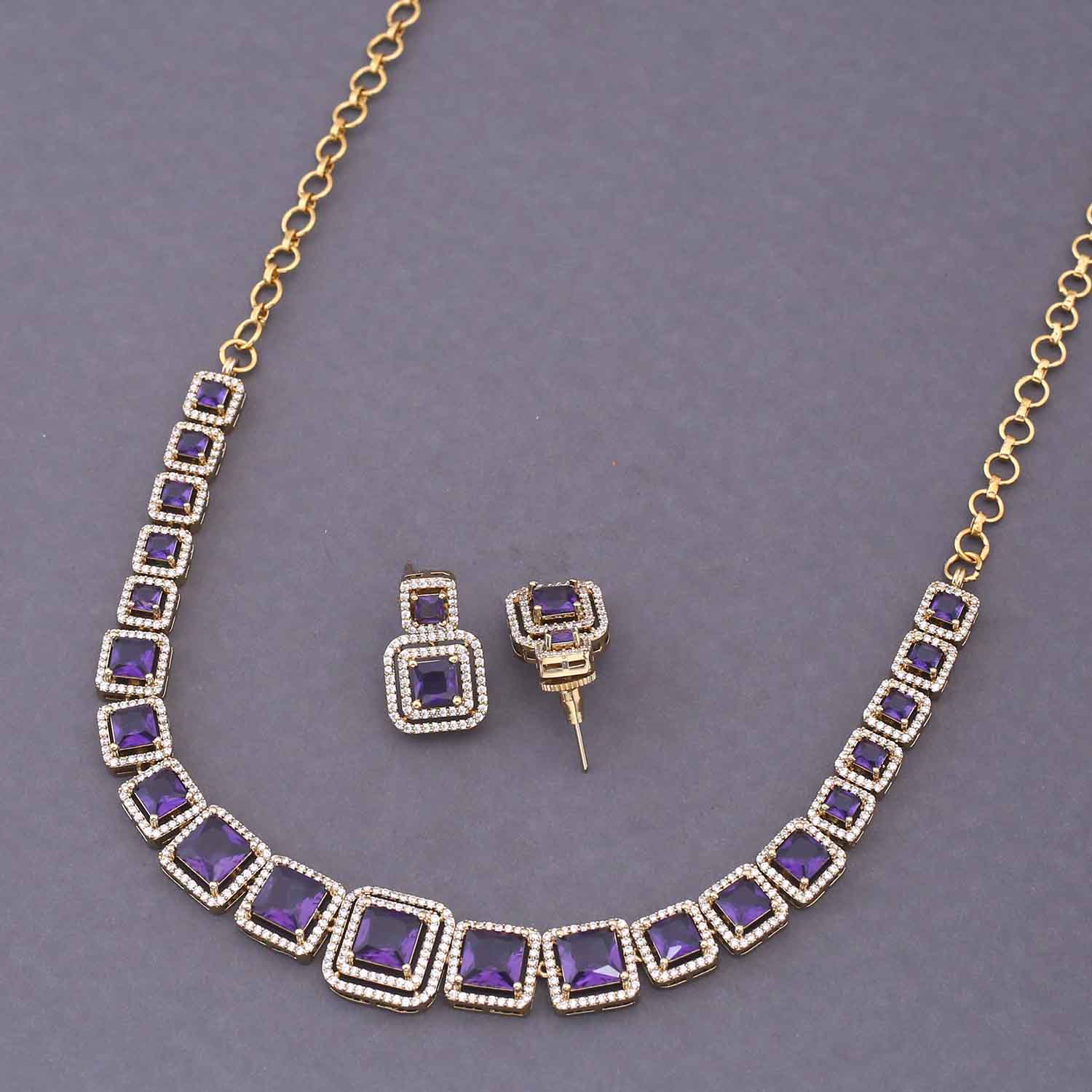 Purple Earl Victorian Jewellery Set - New Arrival - Image 4