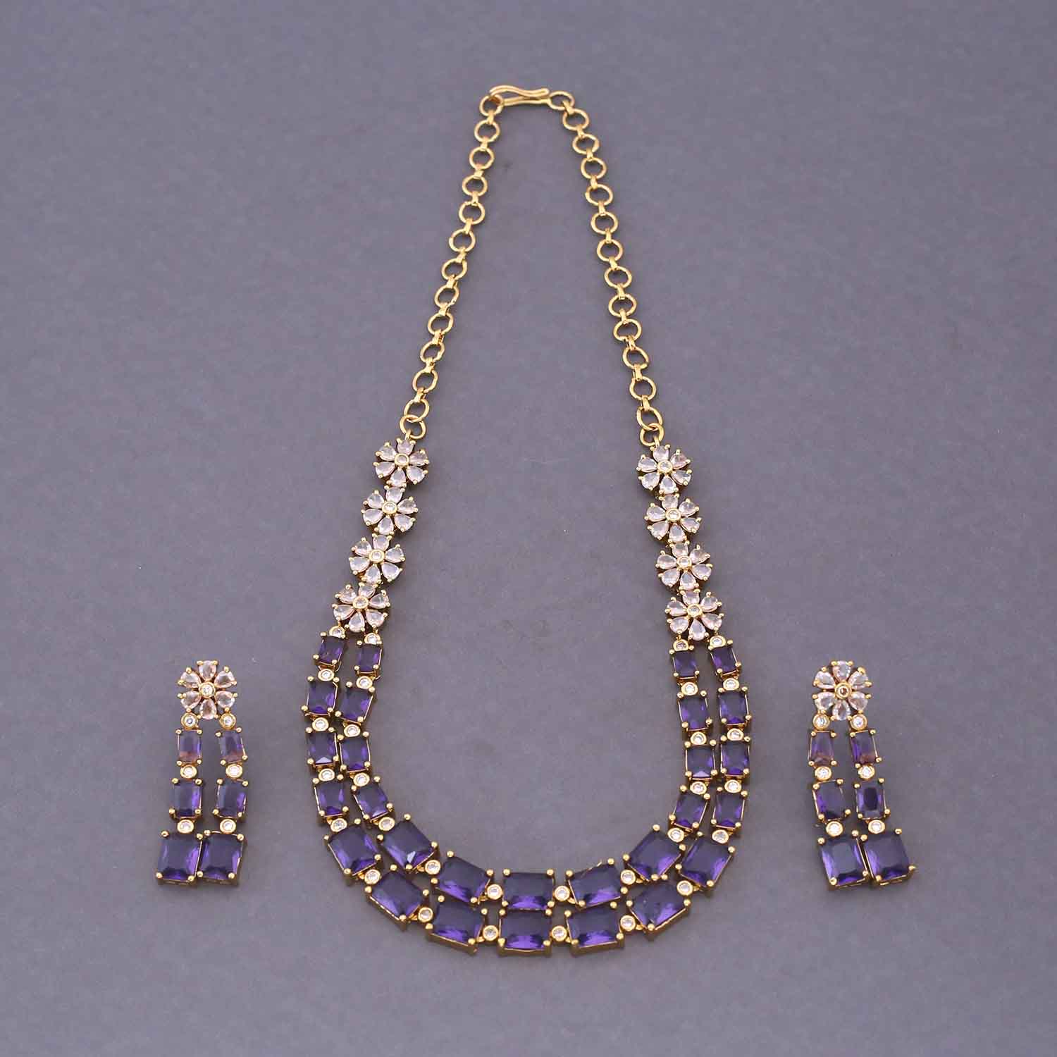 Purple Elarose Victorian Jewellery Set - New Arrival - Image 3