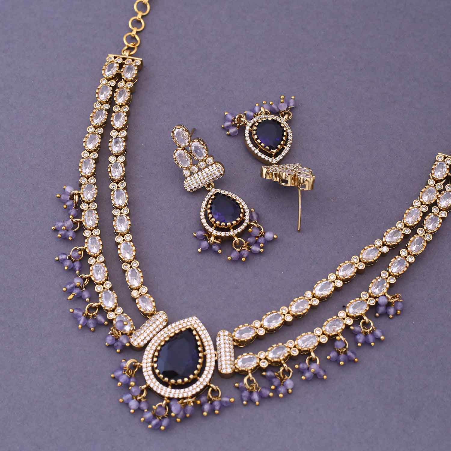 Purple Emecy Victorian Jewellery Set - New Arrival - Image 4