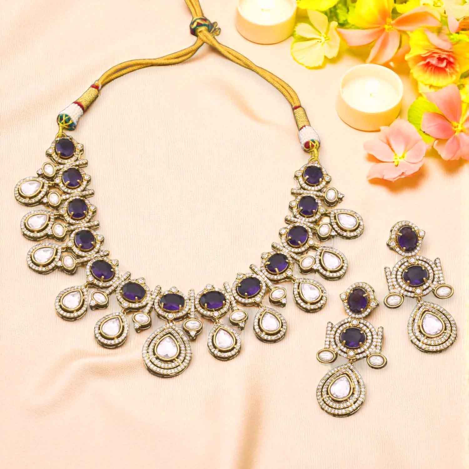 Purple Evelisse Victorian Jewellery Set - New Arrival - Image 2