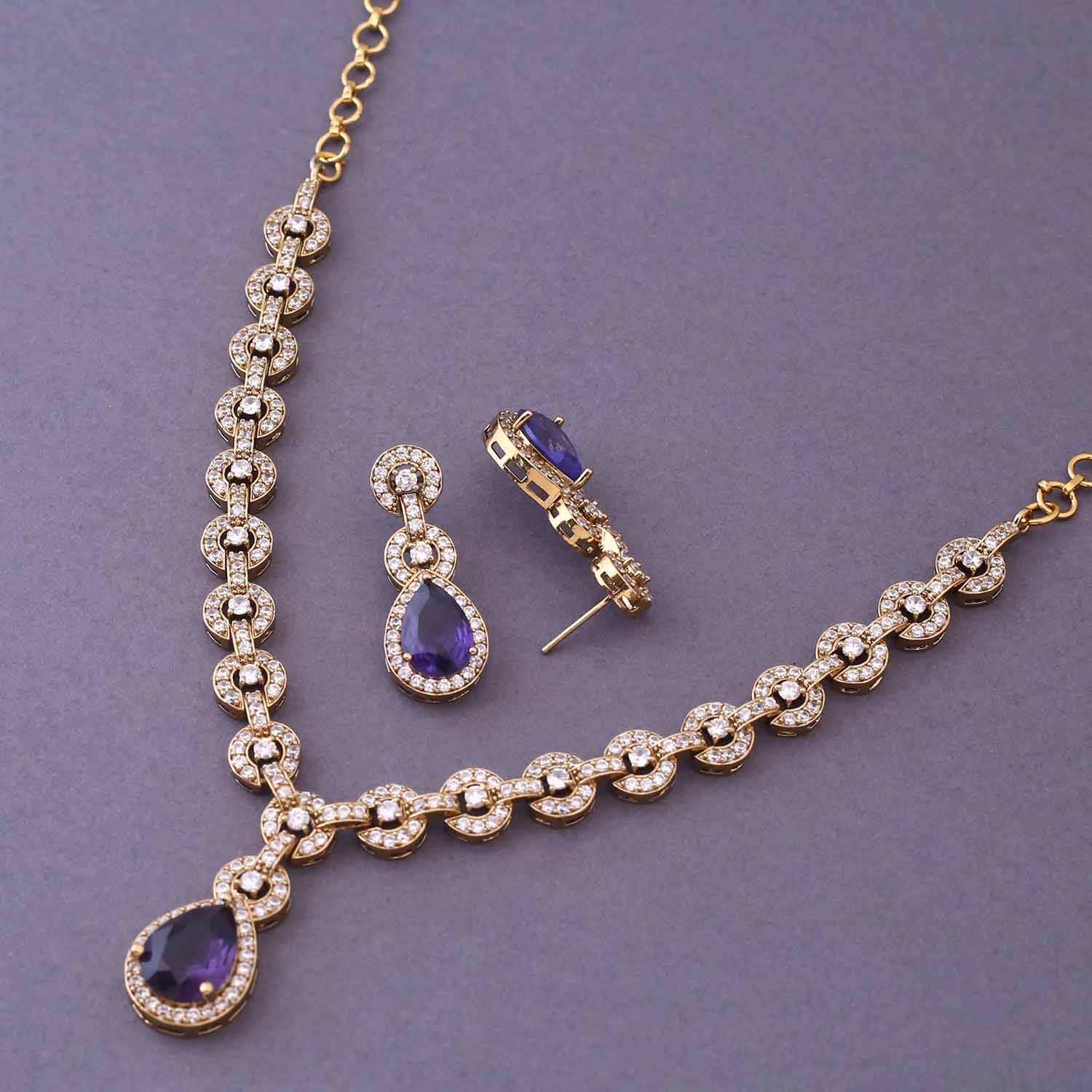 Purple Hristina Victorian Jewellery Set- New Arrival - Image 4