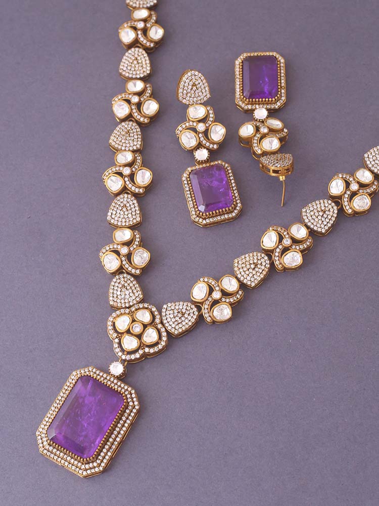 Purple Katherine Zirconia Jewellery Set - Image 4