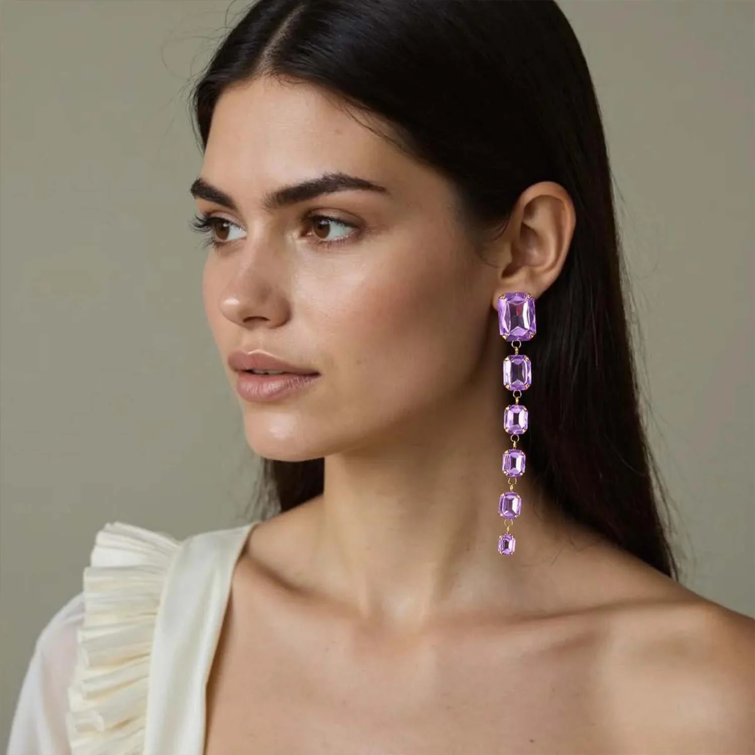 Purple Katty Danglers - Image 2