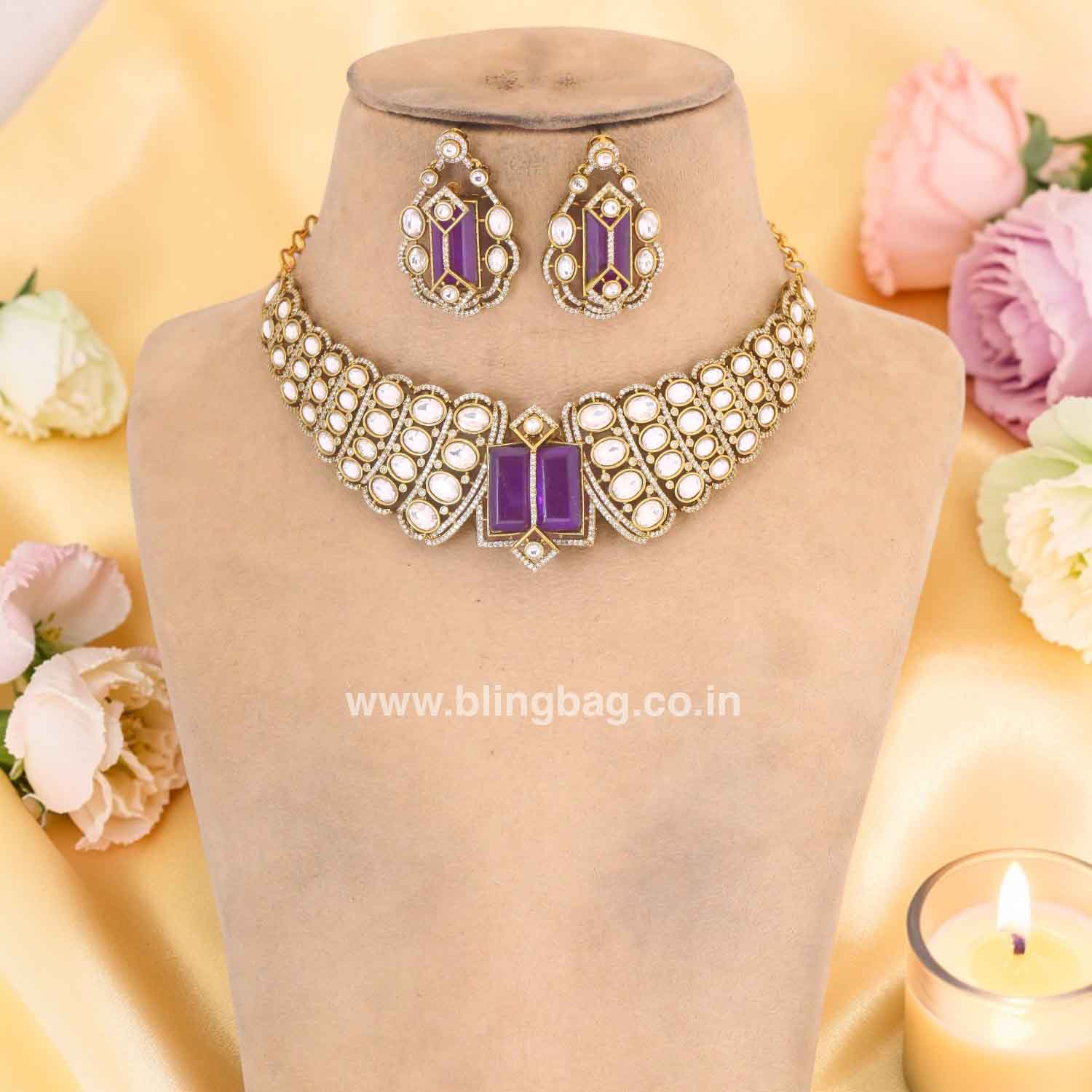 Purple Krison Hasli Victorian Jewellery Set - New Arrival - Image 3