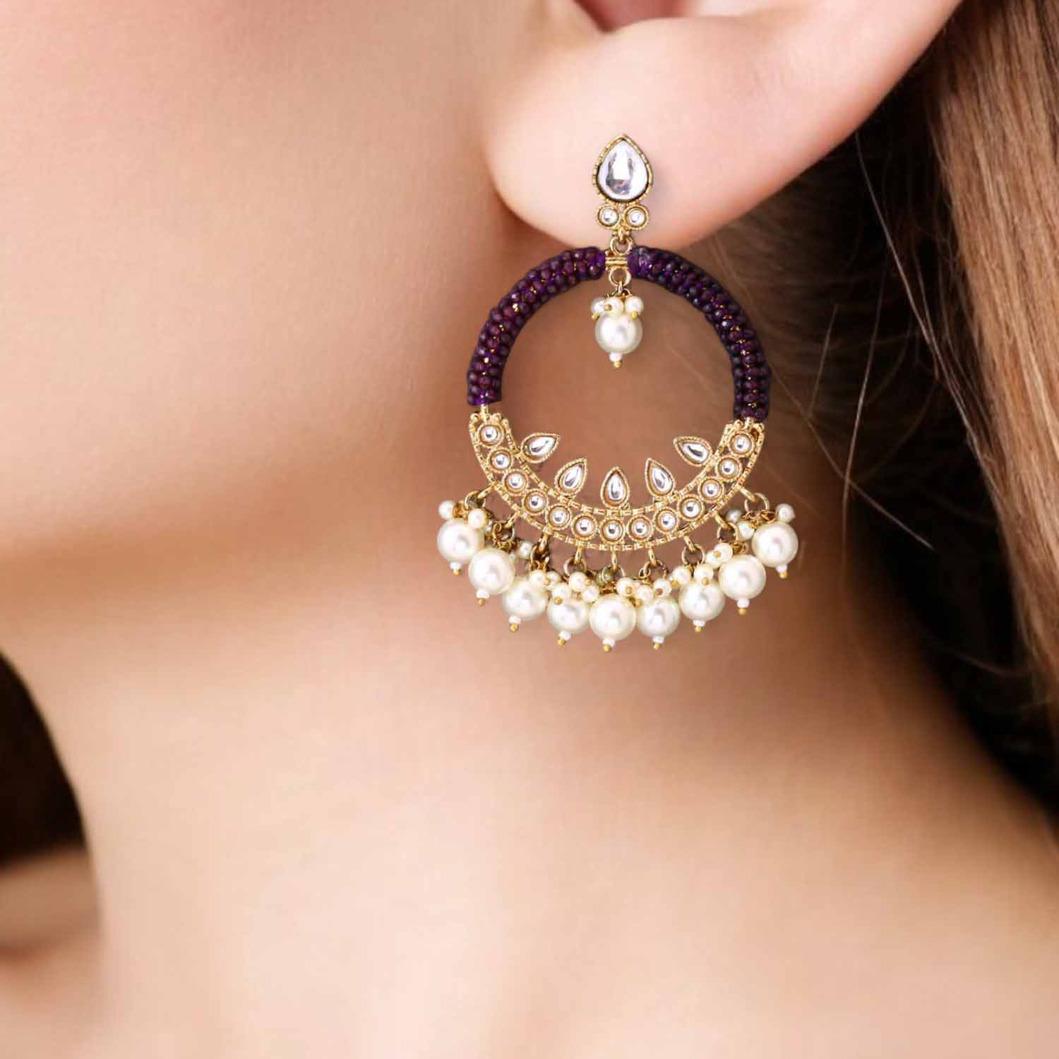 Purple Meeru Chandbalis - Image 2