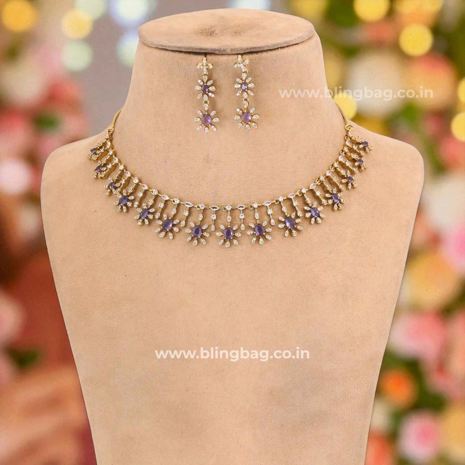 Purple Naira Victorian Jewellery Set - New Arrival - Image 3