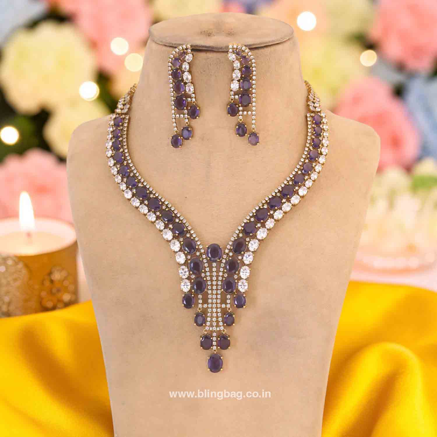 Purple Niela Hasli Victorian Jewellery Set- New Arrivals - Image 3