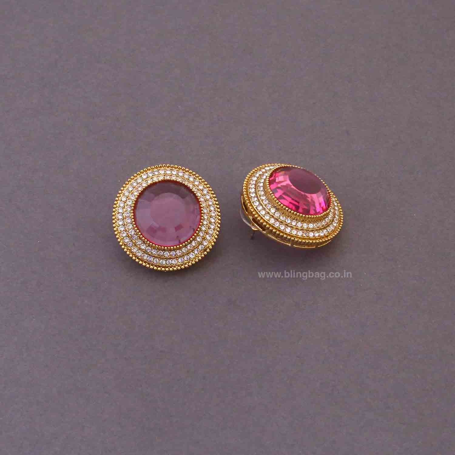 Purple Nishaa Studs - Image 3