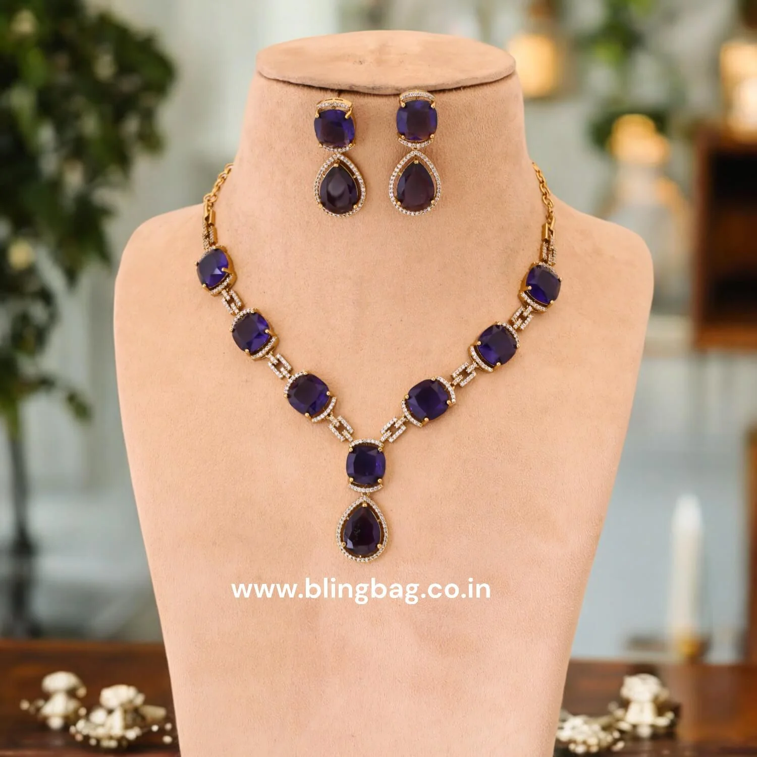 Purple Oriana Victorian Jewellery Set- New Arrival - Image 2