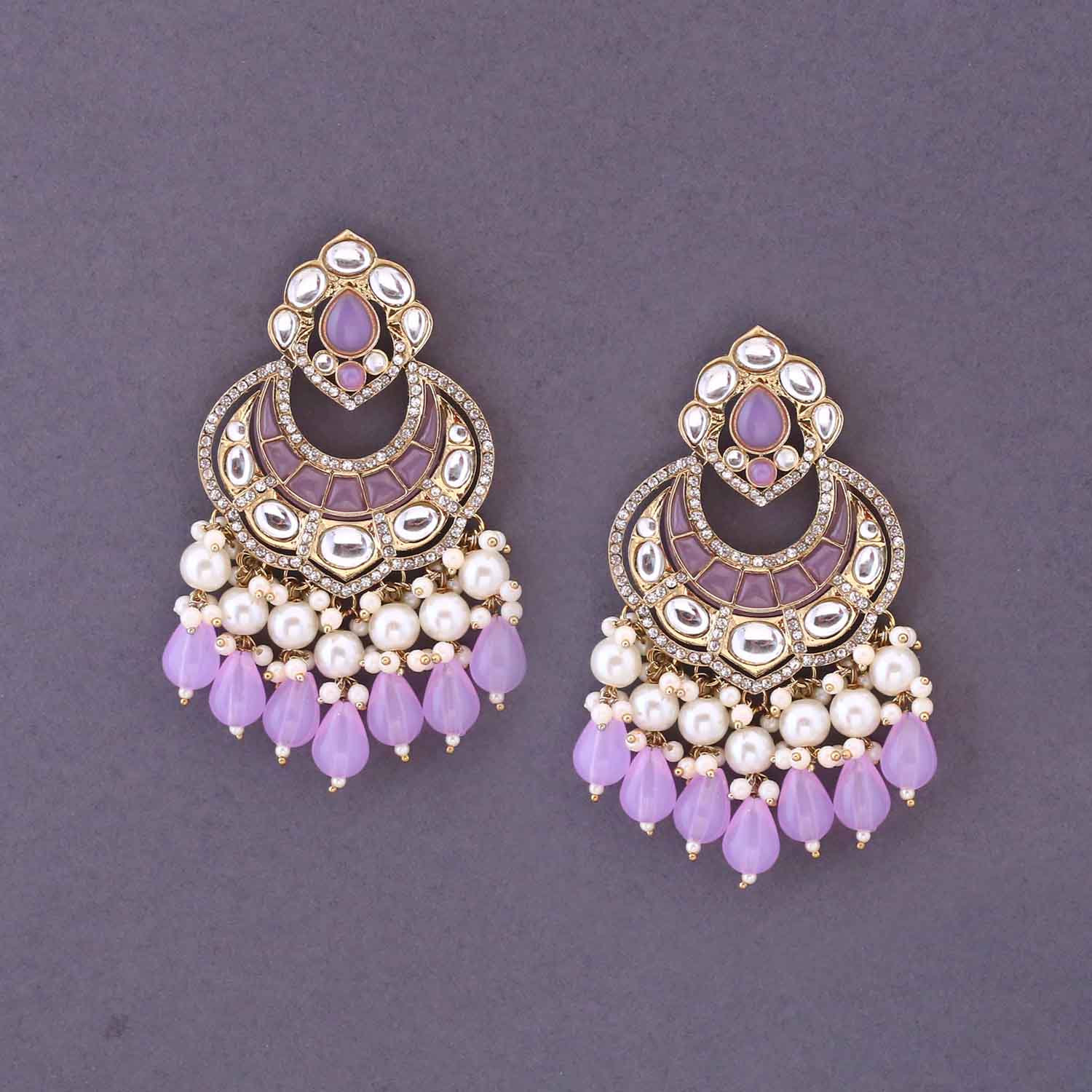 Purple Prinashi Chandbalis - Image 3