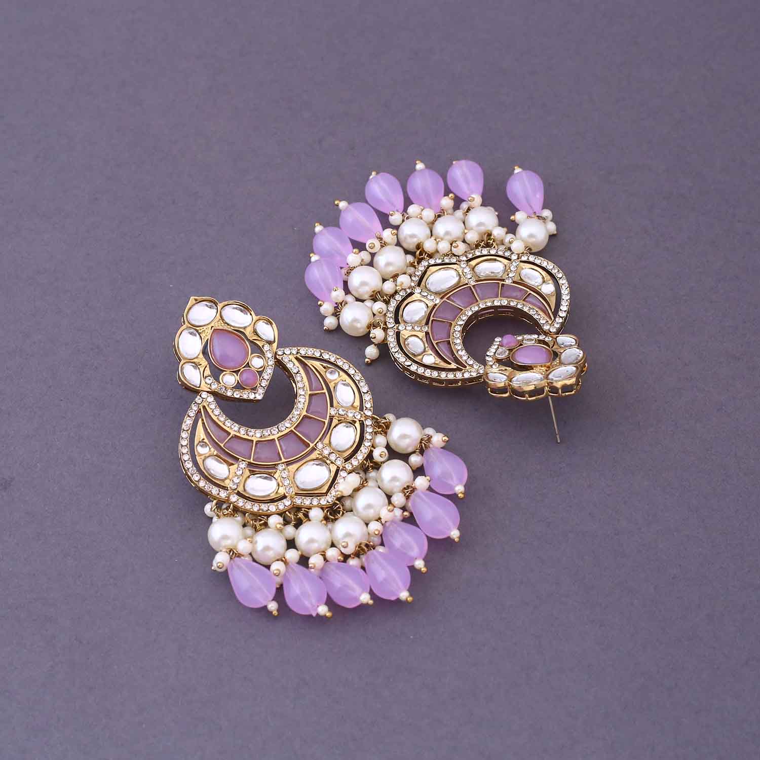 Purple Prinashi Chandbalis - Image 4