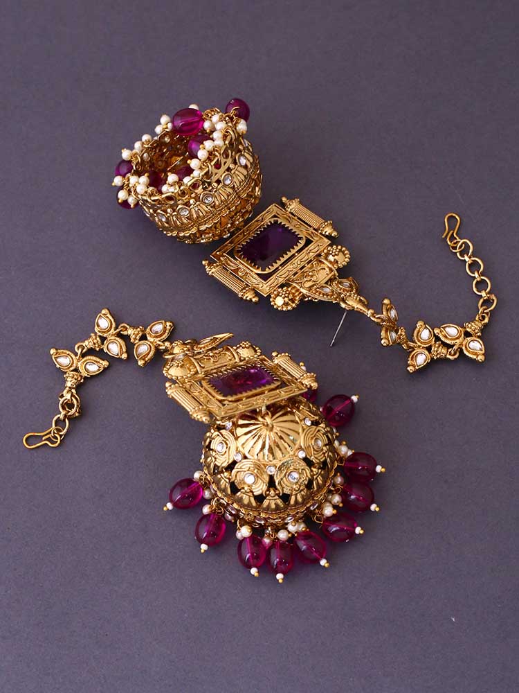 Purple Prithvika Sahara Jhumkis - Image 3