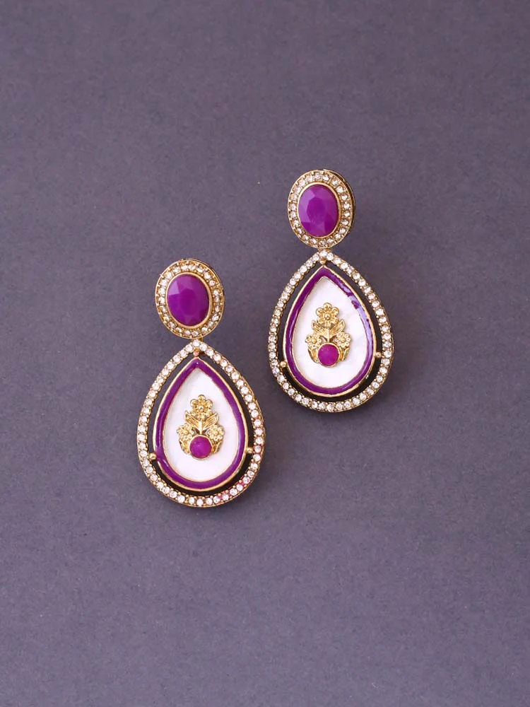 Purple Pritika Danglers - Image 3