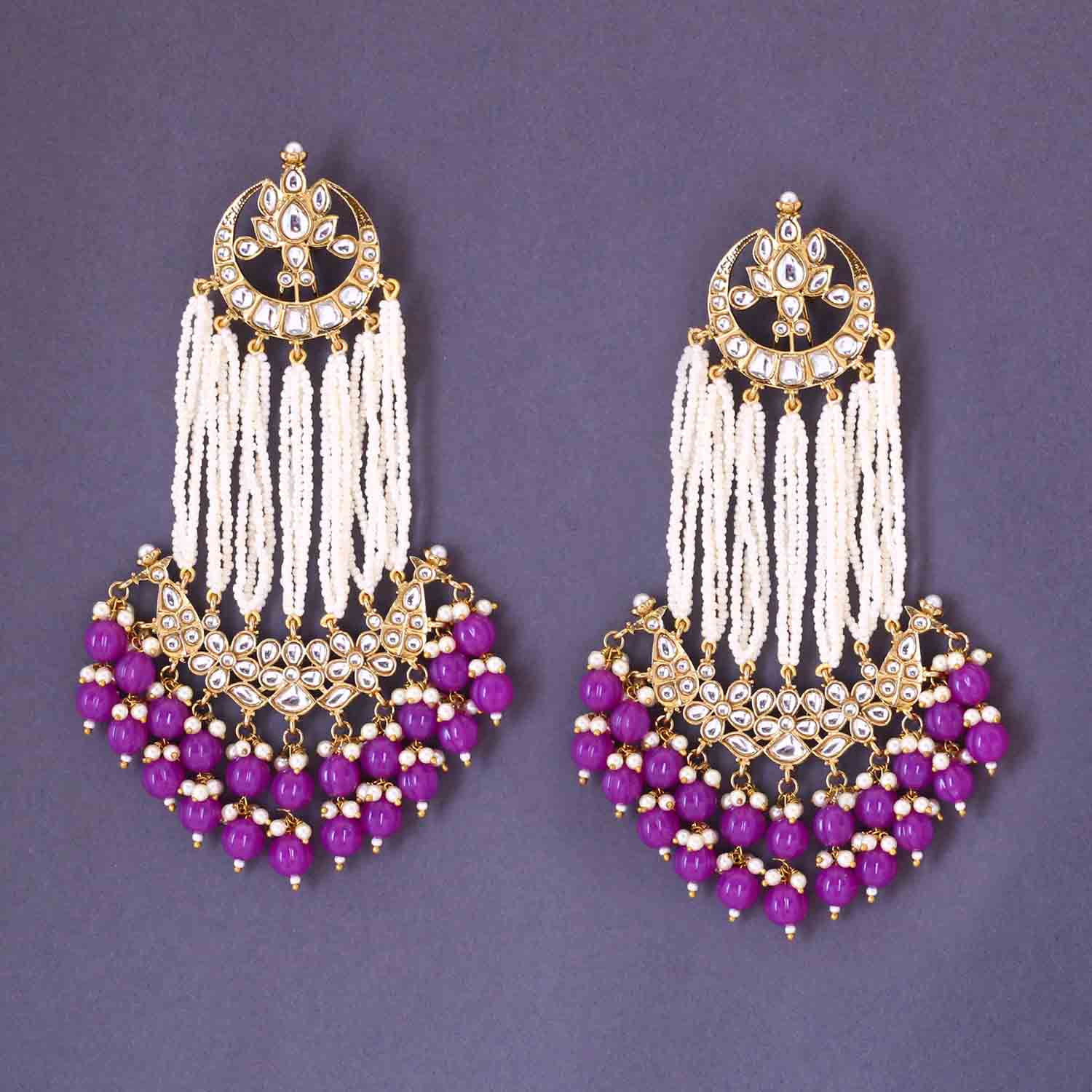 Purple Rashika Chandbalis - Image 3