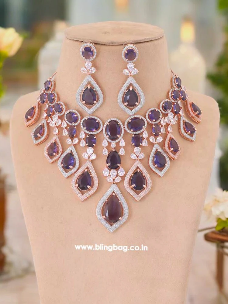 Purple Rohesia Zirconia Jewellery Set - Image 2
