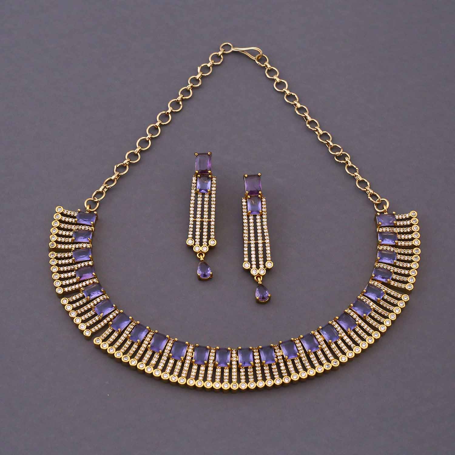 Purple Scarket Hasli Victorian Jewellery Set - New Arrival - Image 3