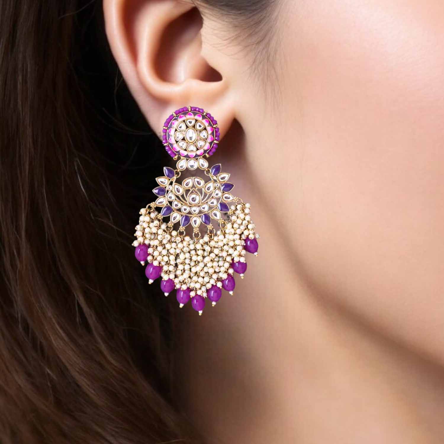 Purple Shalani Chandbalis - Image 2