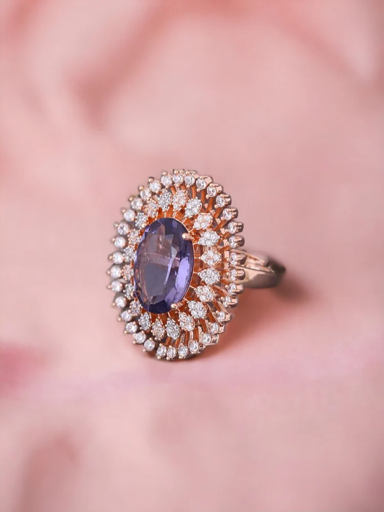 Purple Sylvie Zirconia Ring