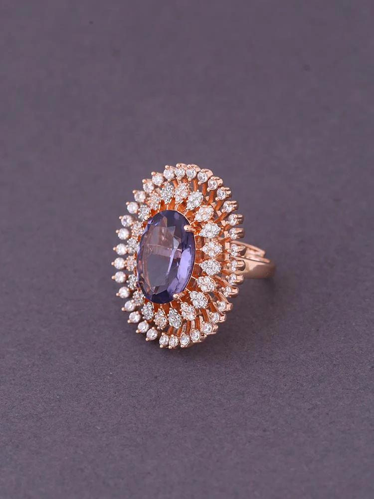 Purple Sylvie Zirconia Ring - Image 3