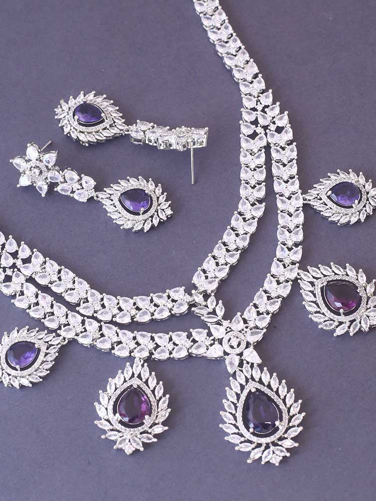 Purple Taylor Zirconia Jewellery Set - Image 4