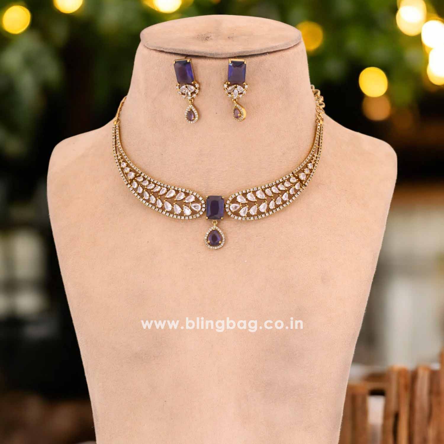 Purple Winifred Victorian Jewellery Set- New Arrival - Image 3