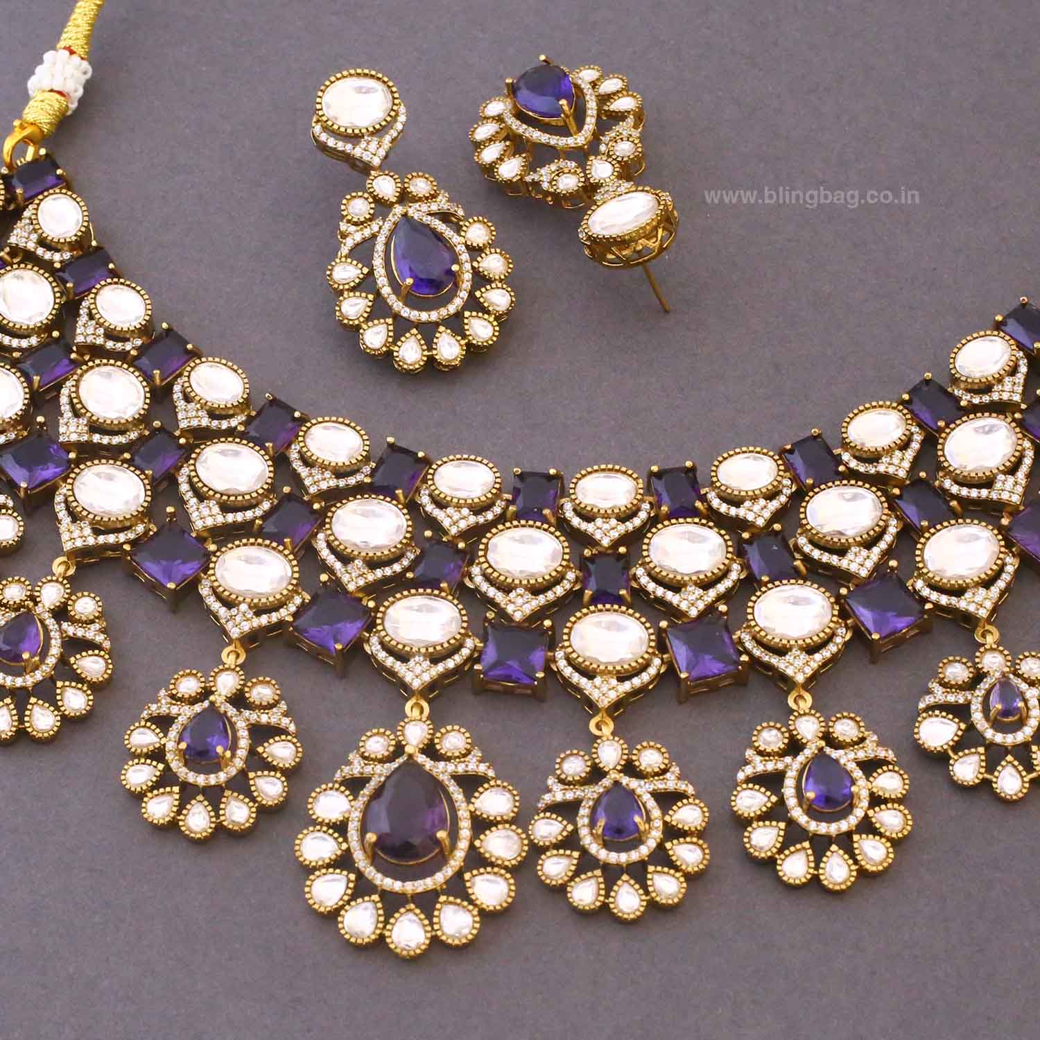 Purple Yaniska Victorian Jewellery Set- New Arrivals - Image 5