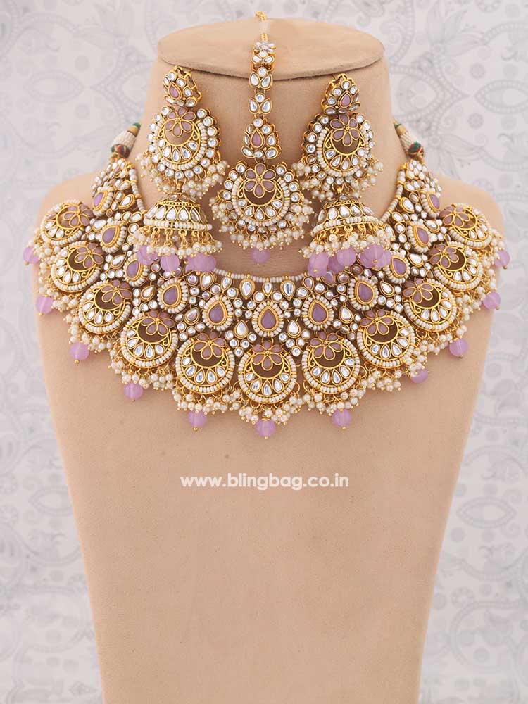 Purple Yashita Kundan Jewellery Set