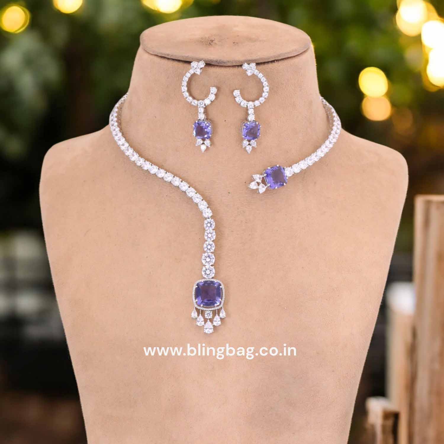 Purple Zabrina Hasli Zirconia Jewellery Set - Image 2