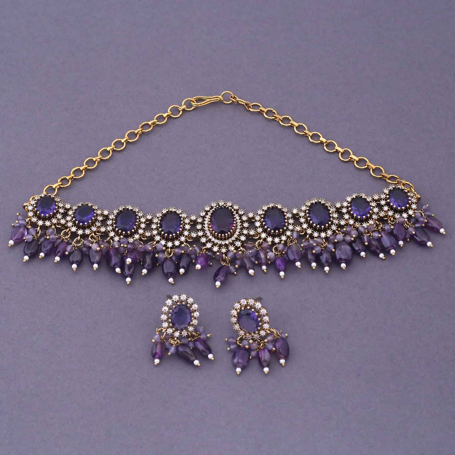 Purple Zefira Victorian Jewellery Set - New Arrival - Image 3