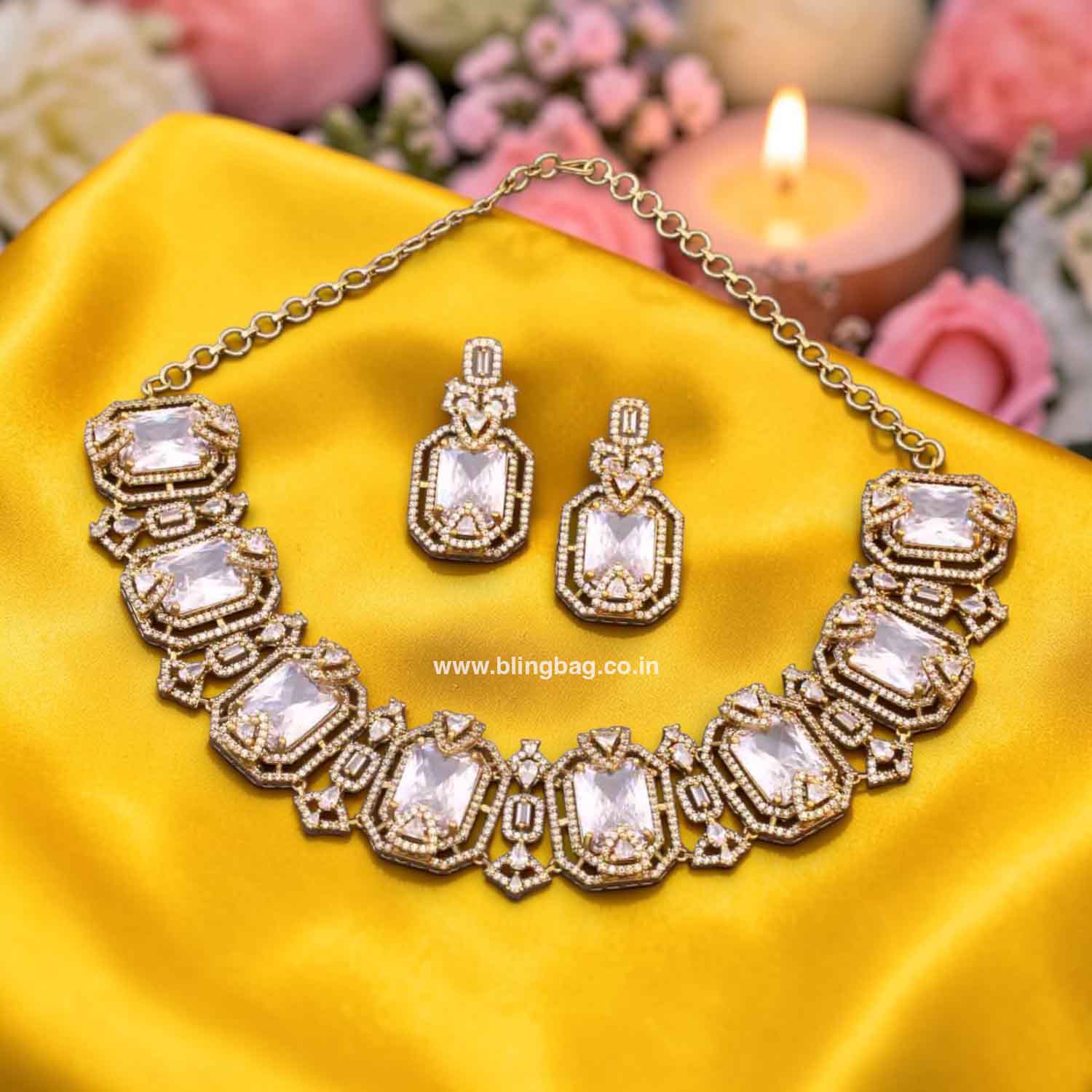 Golden Ziberi Victorian Jewellery Set- New Arrivals - Image 2