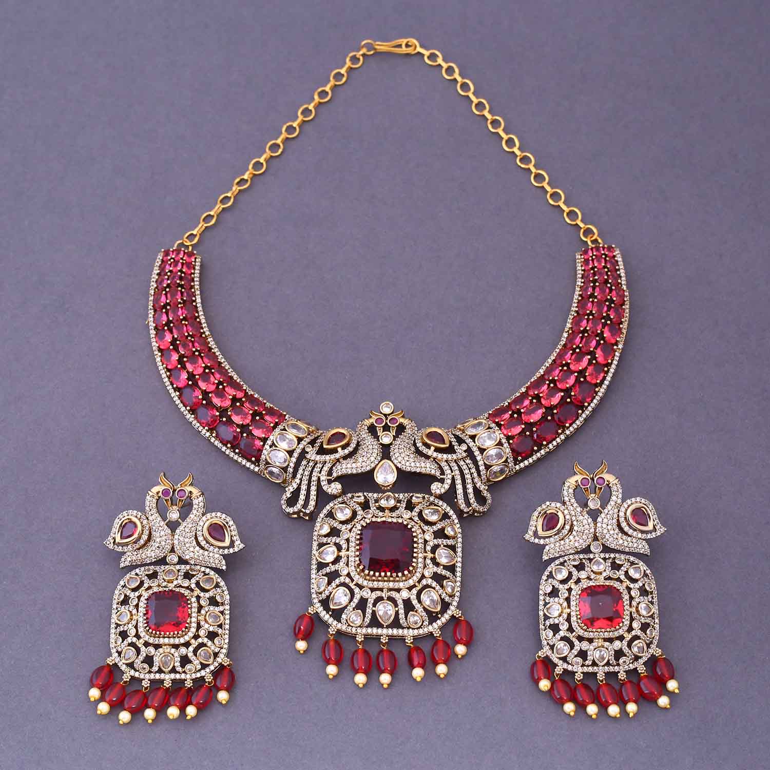 Rani Baccy Hasli Victorian Jewellery Set - New Arrival - Image 4