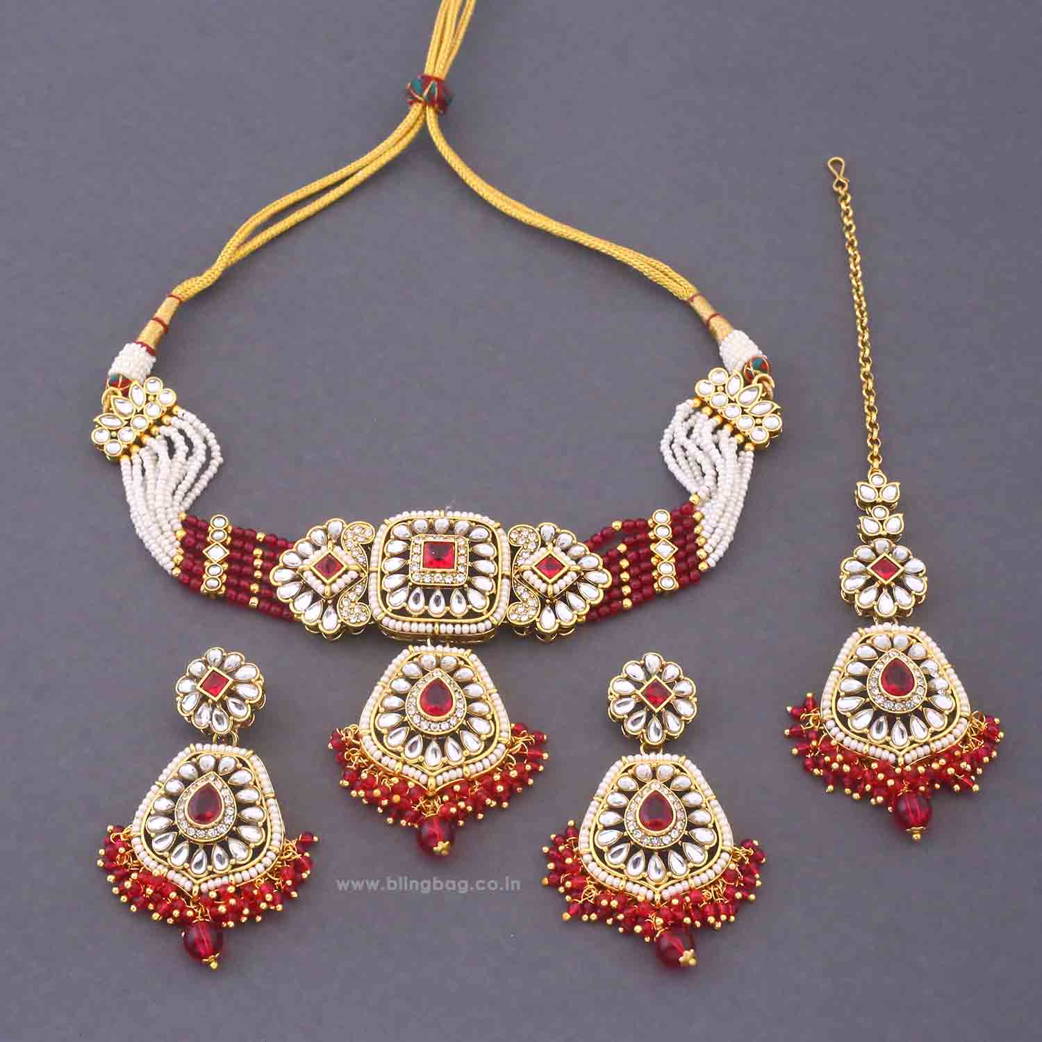 Rani Dakshina Kundan Jewellery Set - Image 5