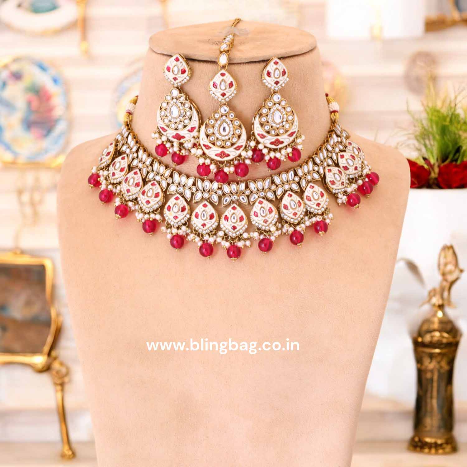 Rani Dharvi Kundan Jewellery Set - Image 2