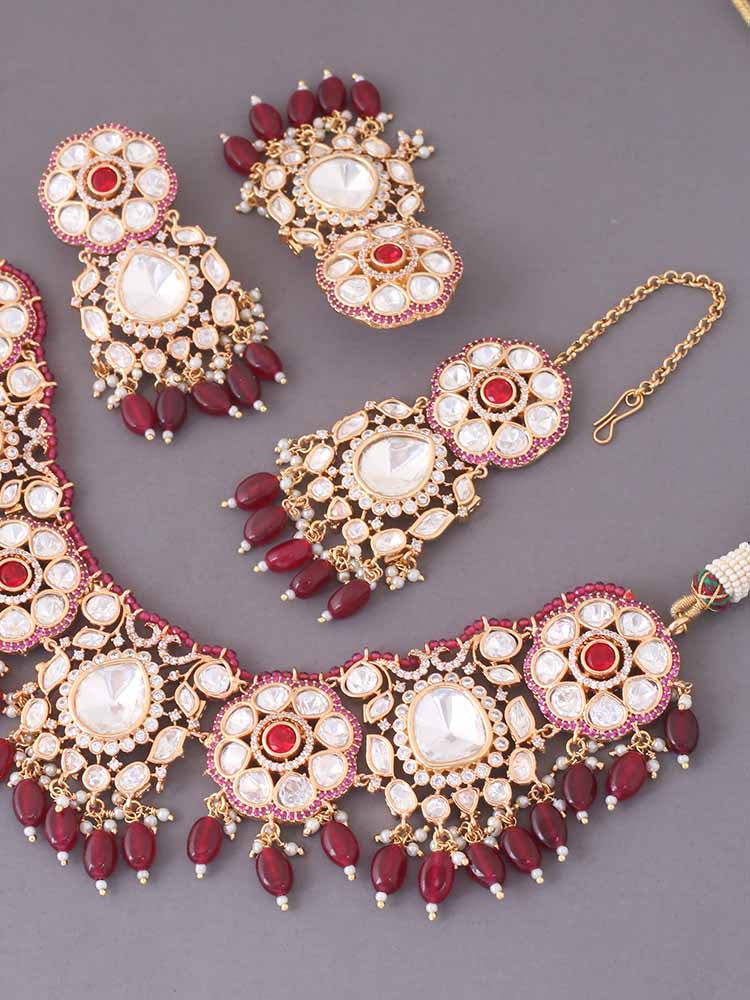 Rani Dhurvita Kundan Jewellery Set - EOSS - Image 4