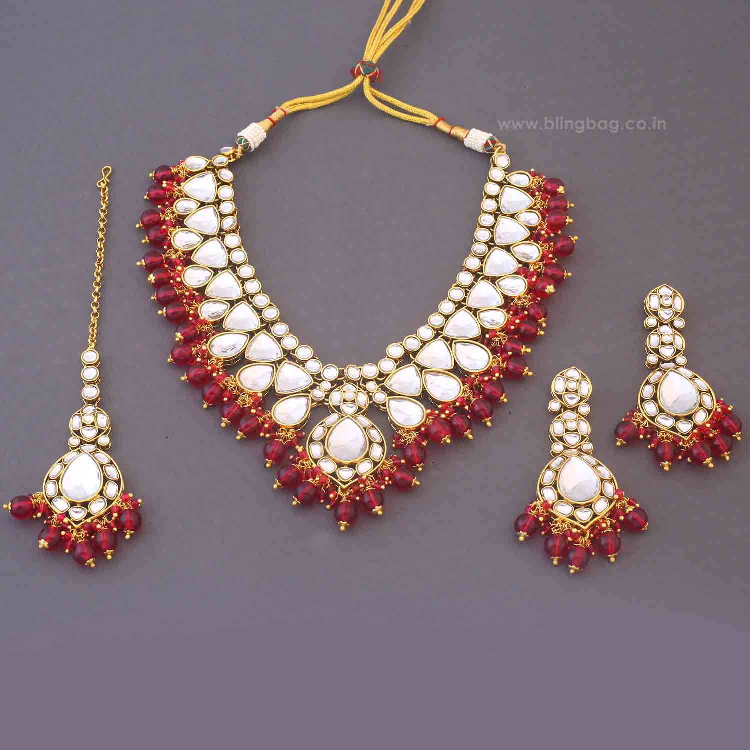 Rani Divita Kundan Jewellery Set - Image 4