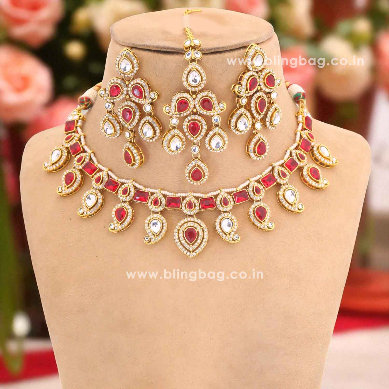 Rani Fariha Kundan Jewellery Set - Image 3
