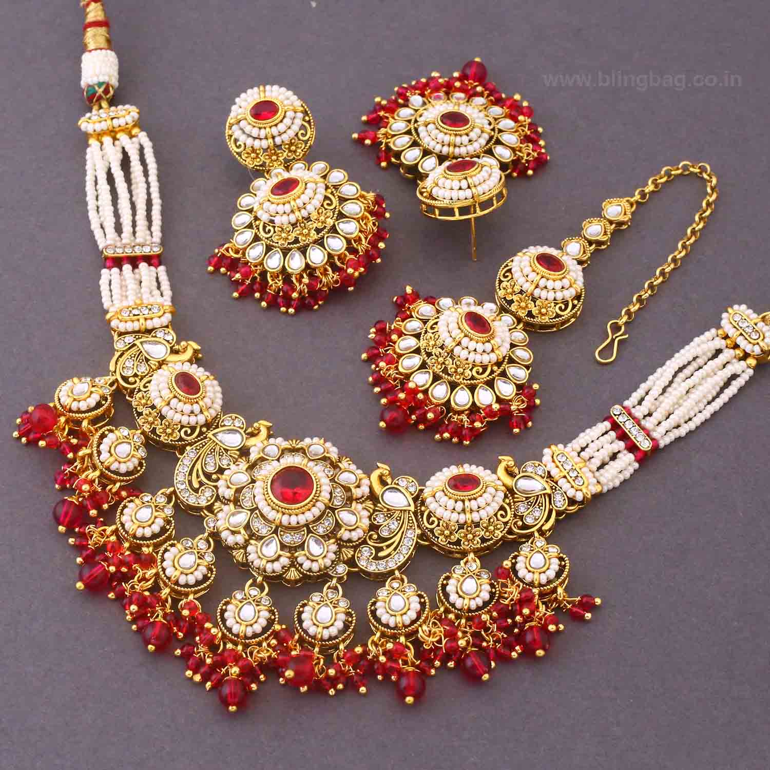 Rani Iniya Kundan Jewellery Set - Image 5